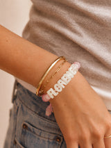 BaubleBar Wear Everywhere Waterproof Custom Bracelet - Light Pink/White Quartz - 
    Personalized name bracelet 
  
