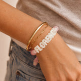 Wear Everywhere Waterproof Custom Bracelet - Light Pink/White Quartz