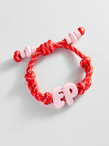 BaubleBar Knotty Enamel Initial Custom Bracelet - Red/Pink Double Letter - 
    Personalized letter bracelet

  
