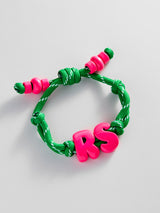 BaubleBar Knotty Enamel Initial Custom Bracelet - Green/Pink Double Letter - 
    Personalized letter bracelet

  
