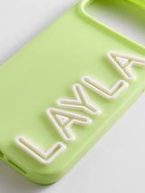 BaubleBar Fine Line Custom iPhone Case - Chartreuse/White