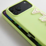 Fine Line Custom iPhone Case - Chartreuse/White