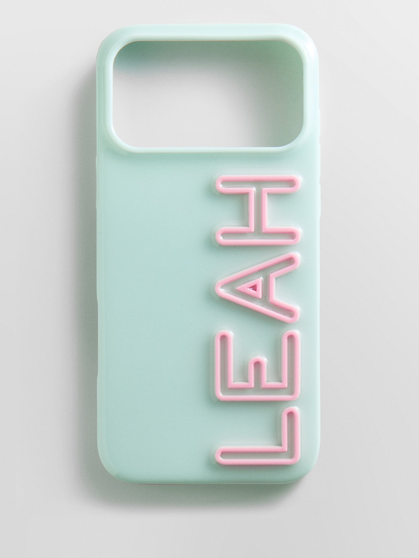 Fine Line Custom iPhone Case - Mint Green/Light Pink