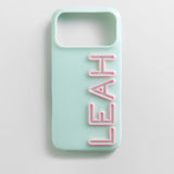 Fine Line Custom iPhone Case - Mint Green/Light Pink