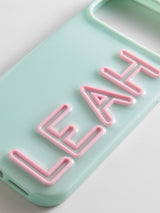 BaubleBar Fine Line Custom iPhone Case - Mint Green/Light Pink