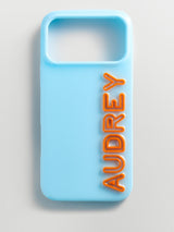 BaubleBar Fine Line Custom iPhone Case - Light Blue/Orange