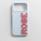 Fine Line Custom iPhone Case - Baby Blue/Red