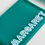 Fine Line Custom iPhone Case - Teal/White