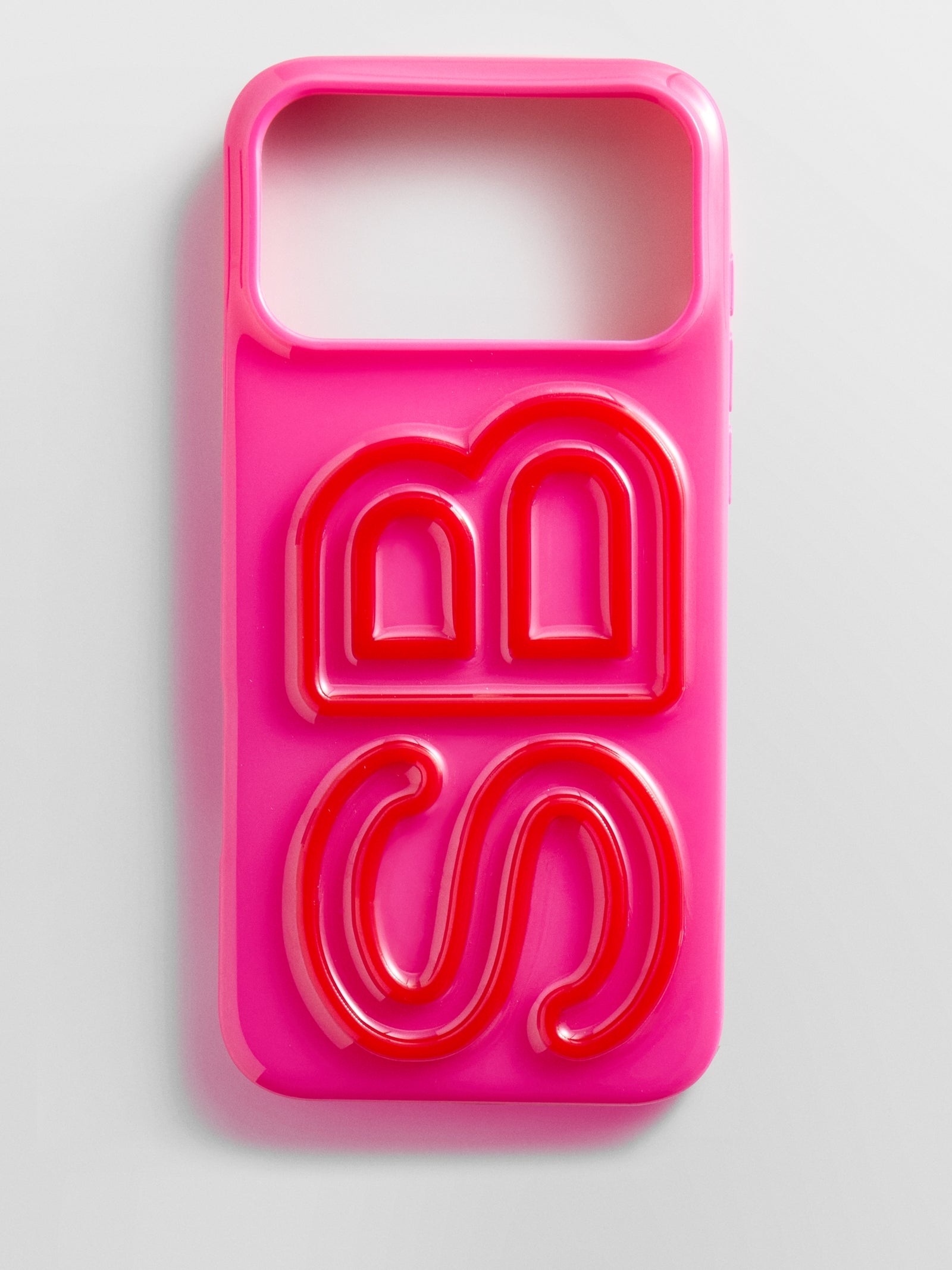 Fine Line Custom iPhone Case - Neon Pink/Red