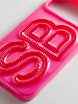 BaubleBar Fine Line Custom iPhone Case - Neon Pink/Red