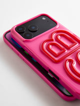 BaubleBar Fine Line Custom iPhone Case - Neon Pink/Red