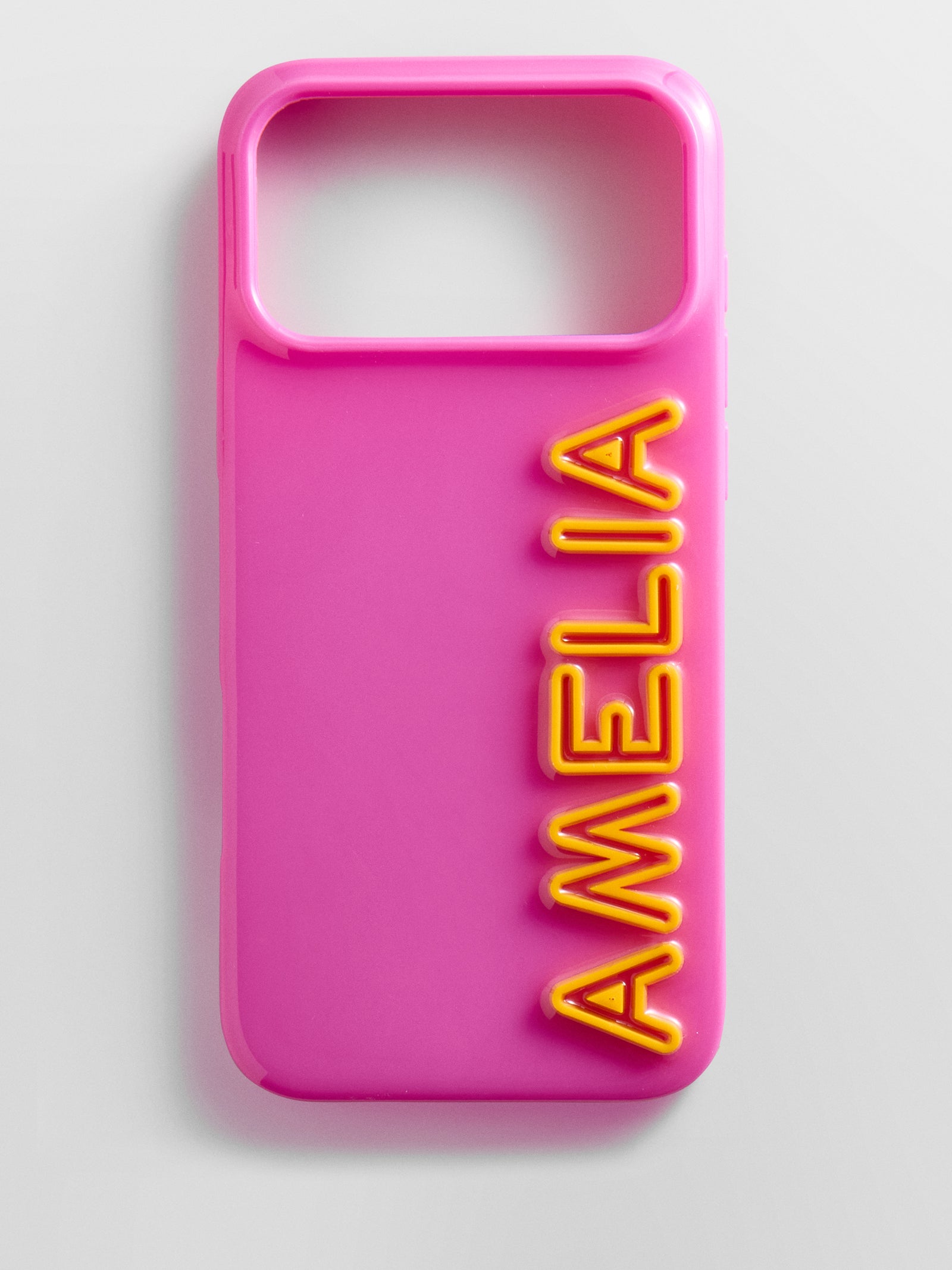Fine Line Custom iPhone Case - Magenta/Yellow