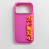 Fine Line Custom iPhone Case - Magenta/Yellow
