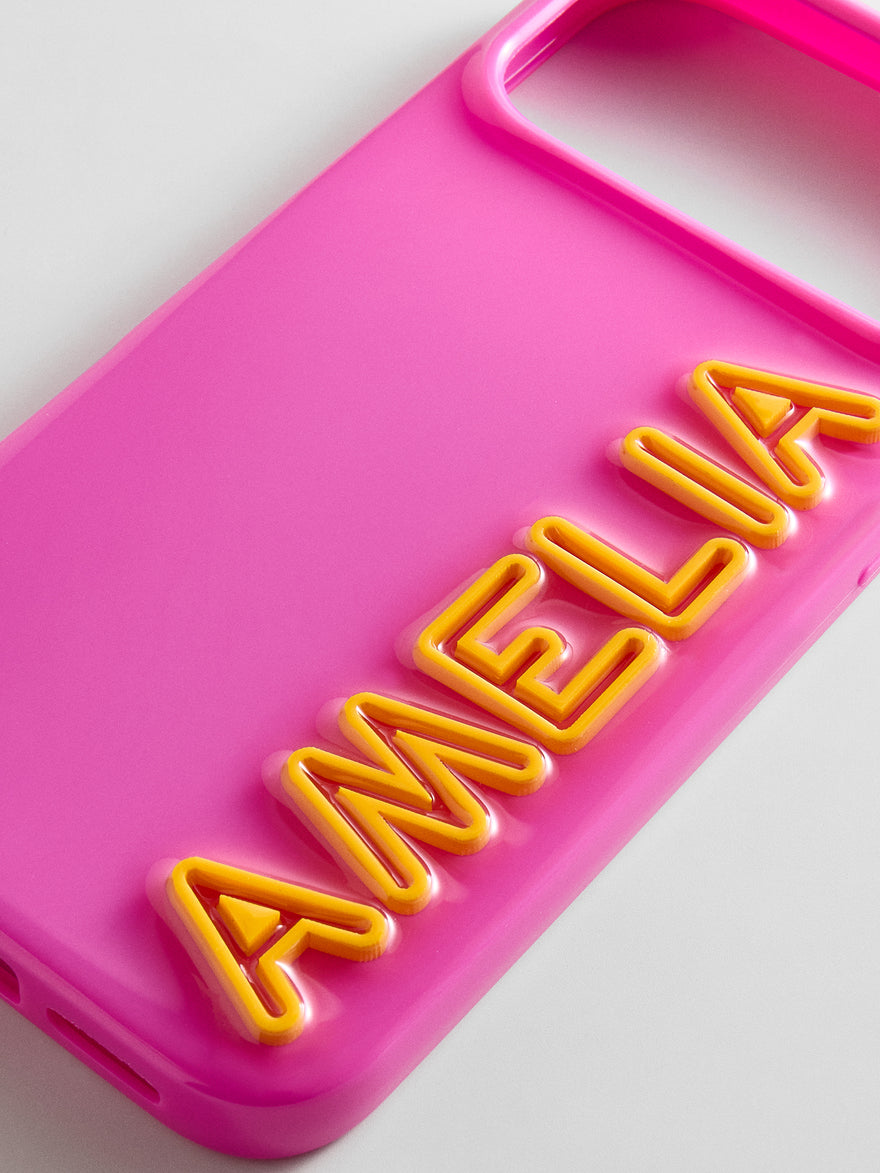 Fine Line Custom iPhone Case - Magenta/Yellow