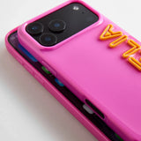 Fine Line Custom iPhone Case - Magenta/Yellow
