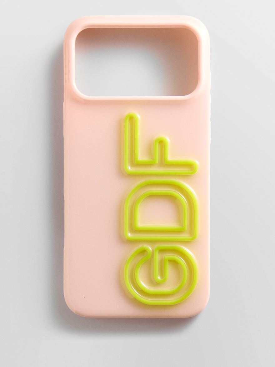 Fine Line Custom iPhone Case - Baby Pink/Chartreuse