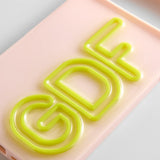 Fine Line Custom iPhone Case - Baby Pink/Chartreuse