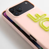 Fine Line Custom iPhone Case - Baby Pink/Chartreuse