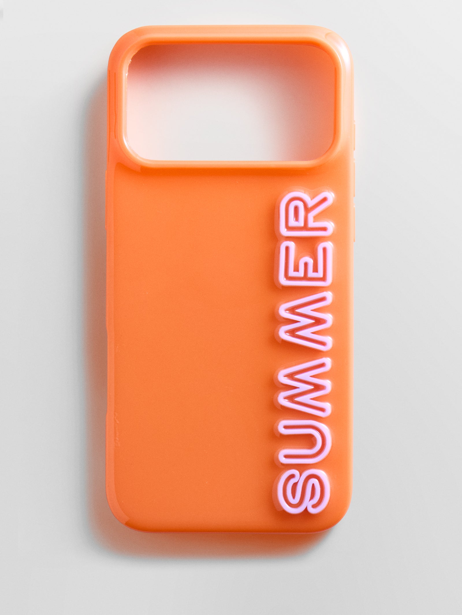 Fine Line Custom iPhone Case - Orange/Light Pink