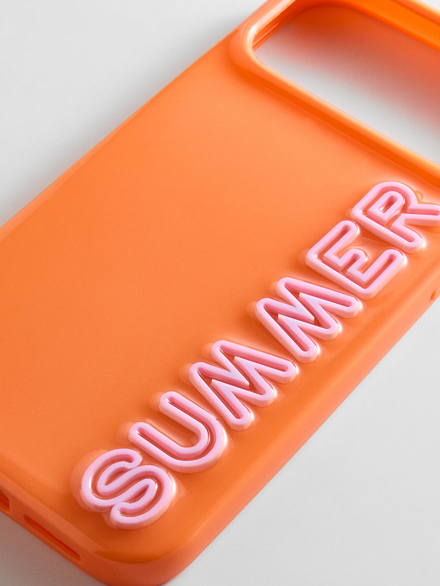Fine Line Custom iPhone Case - Orange/Light Pink
