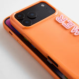 Fine Line Custom iPhone Case - Orange/Lilac