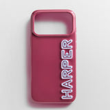 Fine Line Custom iPhone Case - Maroon/Baby Blue