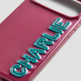 Fine Line Custom iPhone Case - Maroon/Turquoise
