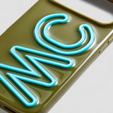Fine Line Custom iPhone Case - Dark Olive/Light Blue