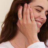 Stacey 14K Gold Crystal Ring - Rectangle Cut
