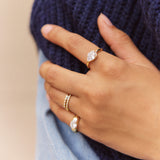 Stacey 14K Gold Crystal Ring - Pear Cut