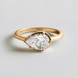 Stacey 14K Gold Crystal Ring - Pear Cut