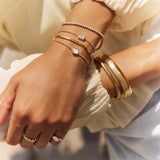 Eunice 14K Gold Crystal Bracelet - Pear Cut