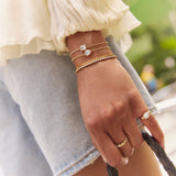 Eunice 14K Gold Crystal Bracelet - Rectangular Cut