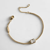 Eunice 14K Gold Crystal Bracelet - Rectangular Cut