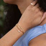 Eunice 14K Gold Crystal Bracelet - Toi et Moi Cut