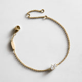 Eunice 14K Gold Crystal Bracelet - Toi et Moi Cut