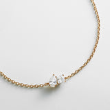 Eunice 14K Gold Crystal Bracelet - Toi et Moi Cut