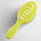 Mini Fine Line Custom Hair Brush - Chartreuse Green/White