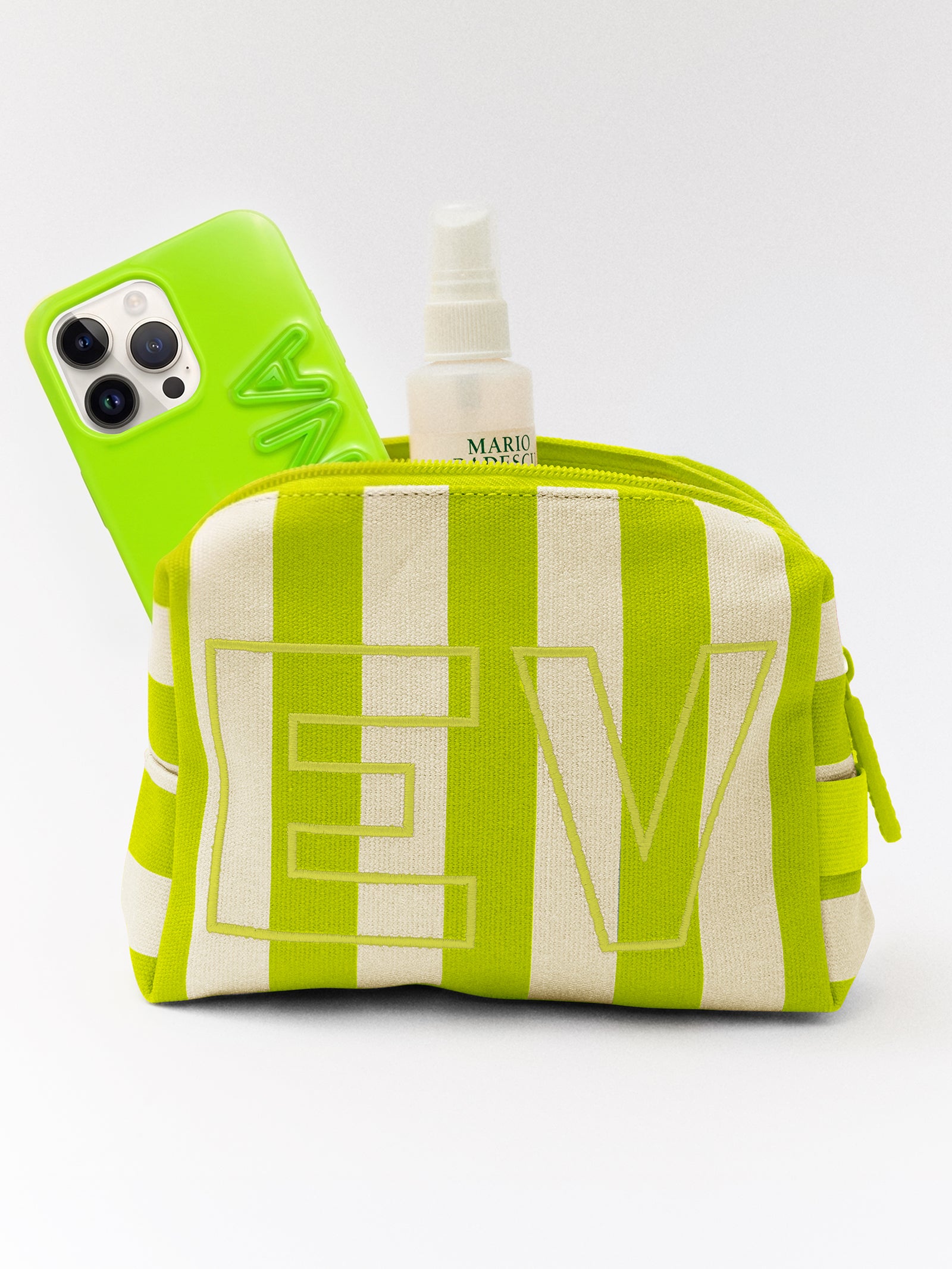 Striped Take It Away Custom Storage Pouch - Custom Keylime