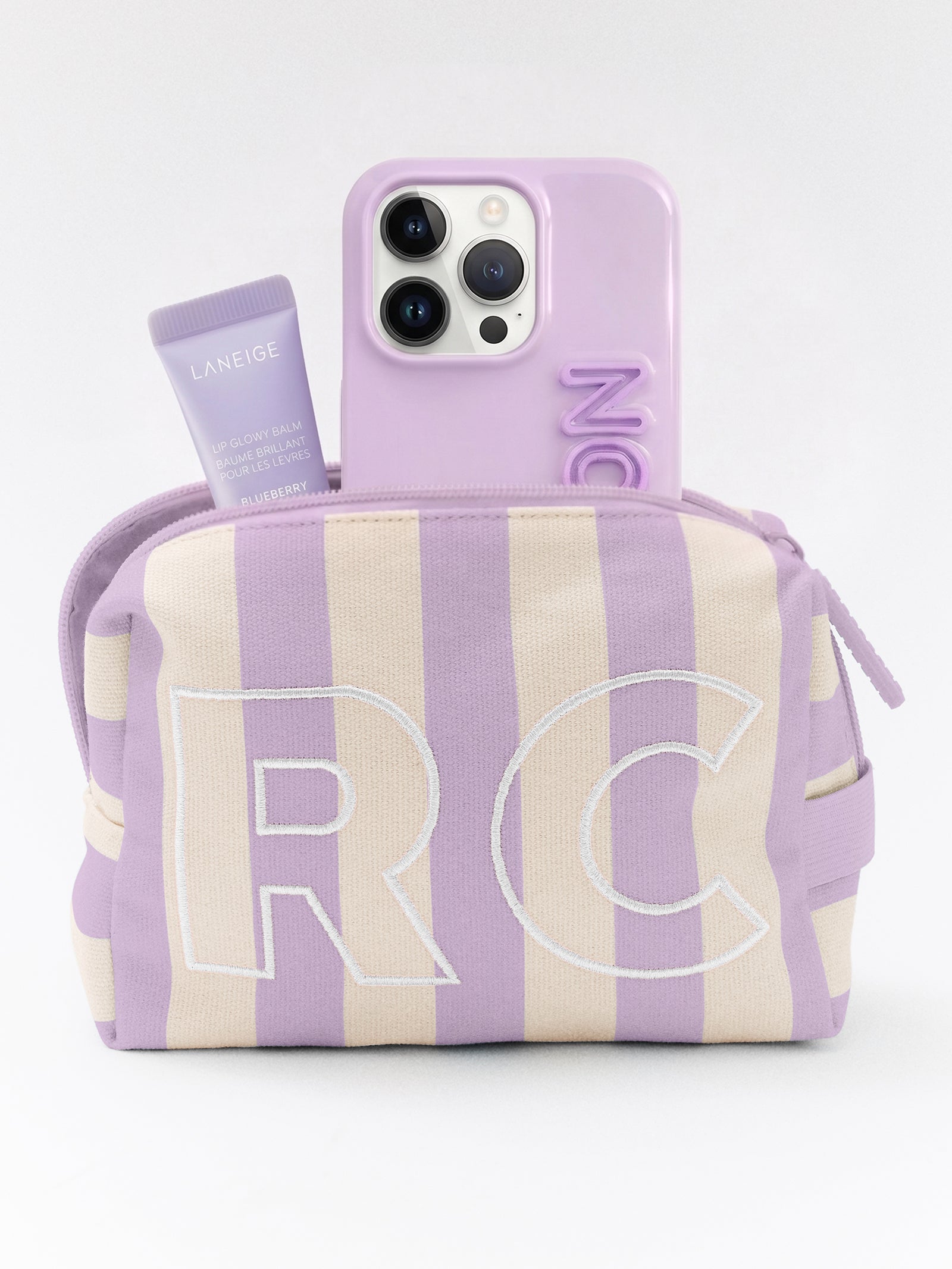 Striped Take It Away Custom Storage Pouch - Custom Wisteria