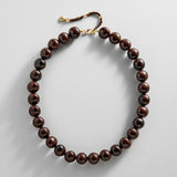 Mini Jane Beaded Necklace - Deep Mocha