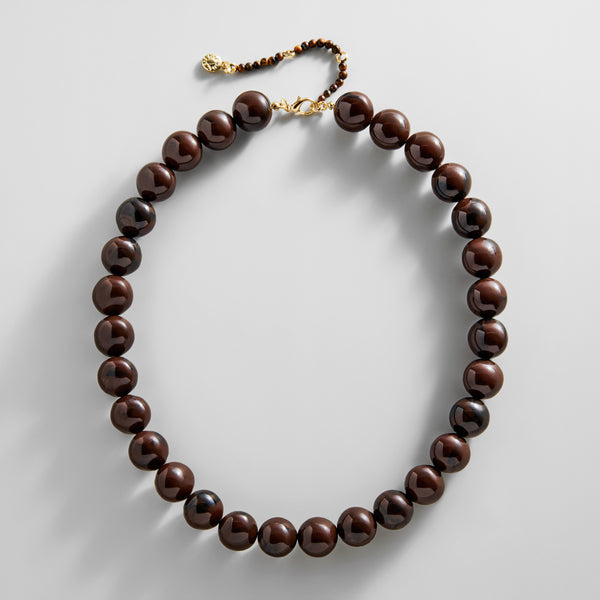 Mini Jane Beaded Necklace in Deep Mocha | BaubleBar