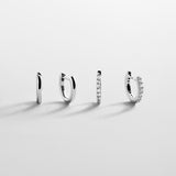 Nicole Sterling Silver Earring Set - Silver/Pavé