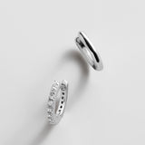 Nicole Sterling Silver Earring Set - Silver/Pavé