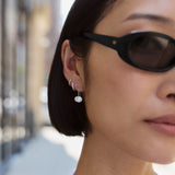 Nicole Sterling Silver Earring Set - Silver/Pavé