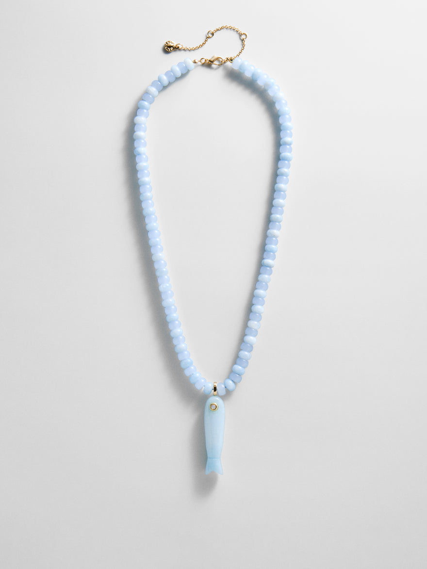 Sun Drift Semi-Precious Pendant Necklace - Fish