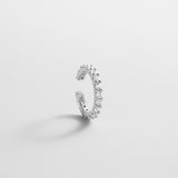 Leidy Sterling Silver Ear Cuff - Silver/Pavé