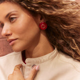 Lydia Statement Stud Earrings  - Red Jasper