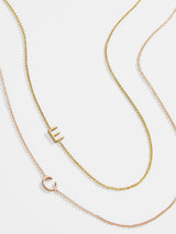 BaubleBar Maya Brenner Asymmetrical Custom Initial Necklace - Single Letter - Solid White Gold, Rose Gold, or Yellow Gold