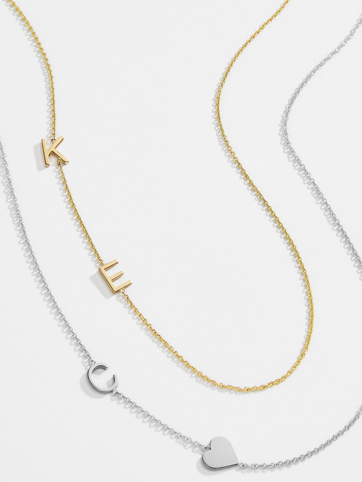 Maya Brenner Asymmetrical Custom Initial Necklace - Two Characters